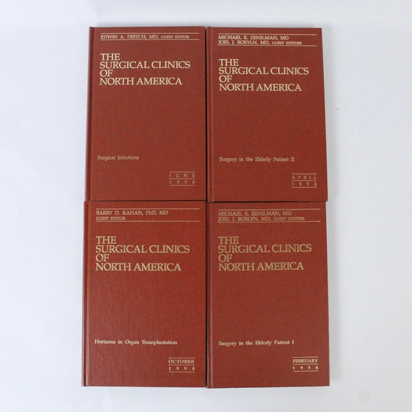 Lot of 4 The Surgical Clinics of North America 1994 Vol 74 Issues February-Oct