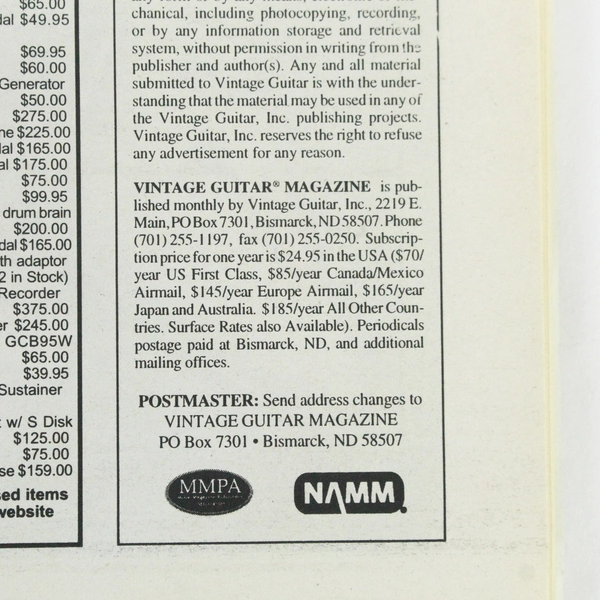 Vintage Guitar Magazine Jan 2003 Kim Simmonds Jeff Hanna Good Condition