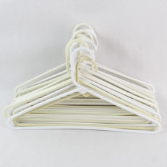 Lot of 18 Plastic Clothes Hangers White Closet Home Organization Tubular