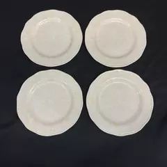 Set of 4 International China Damask Ivory Salad Plates 8 Inch