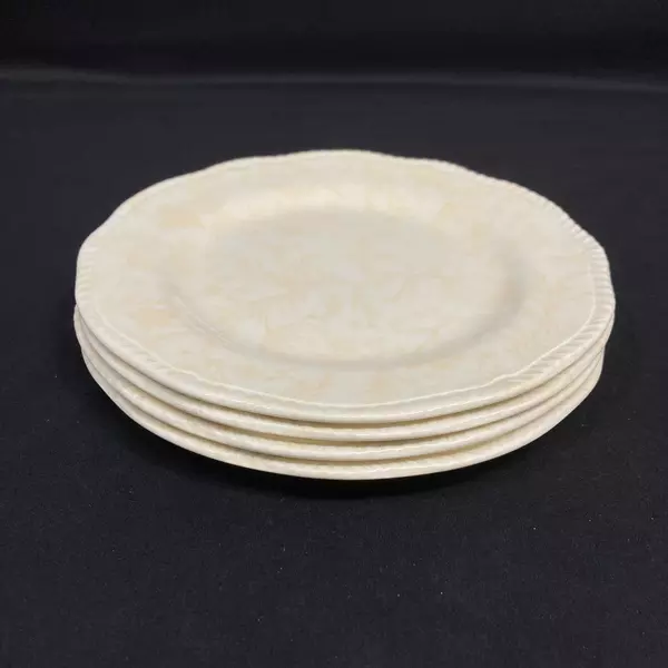 Set of 4 International China Damask Ivory Salad Plates 8 Inch