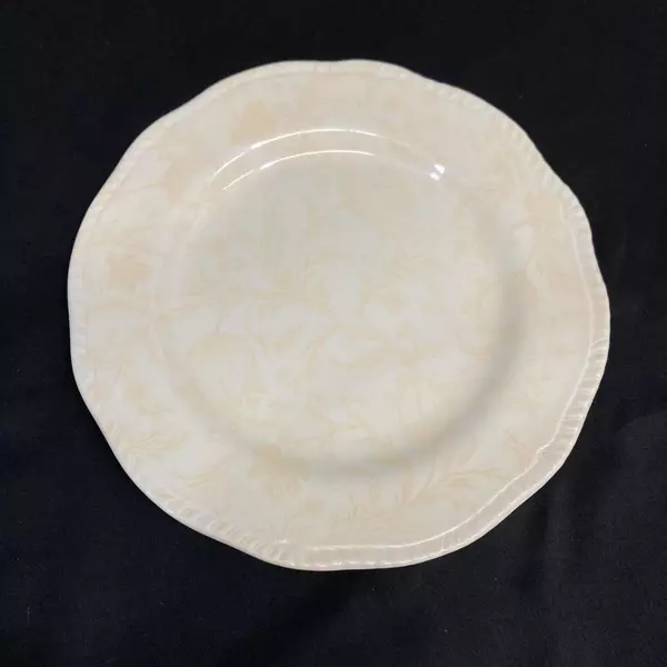 Set of 4 International China Damask Ivory Salad Plates 8 Inch