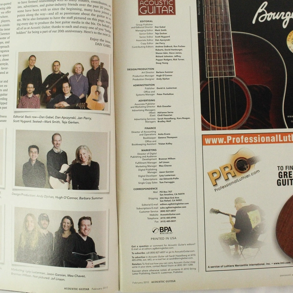 Acoustic Guitar Magazine Feb 2010 20th Anniversary Collector's Edition