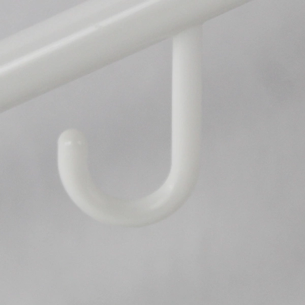 Lot of 10 White Plastic Tubular Hangers with Hooks - Standard Size