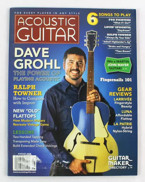 Acoustic Guitar Magazine Aug 2006 Dave Grohl Playing Acoustic - Good Condition