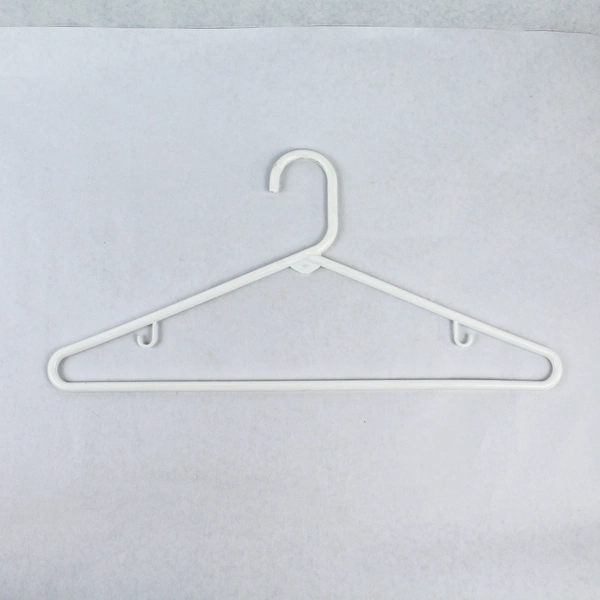 Lot of 10 White Plastic Tubular Hangers 17" - Good Pre-Owned Condition