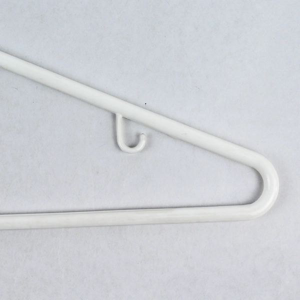 Lot of 10 White Plastic Tubular Hangers 17" - Good Pre-Owned Condition