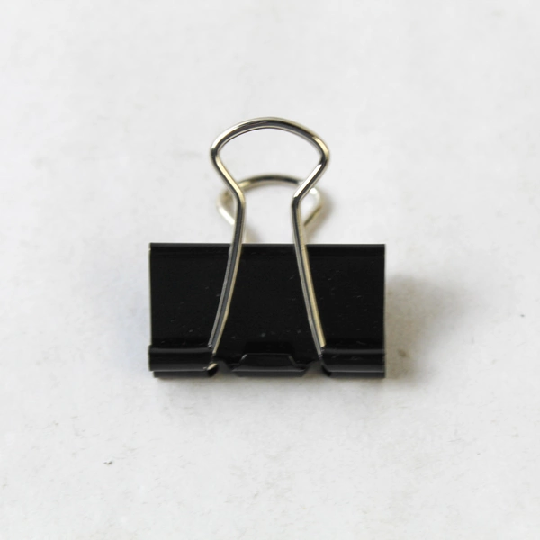 Lot of 17 Mini Black Metal Binder Clips for Office Organization