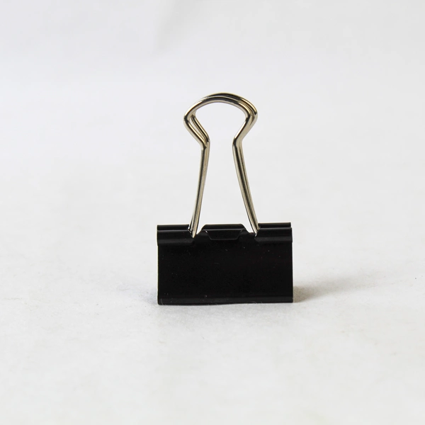 Lot of 17 Mini Black Metal Binder Clips for Office Organization