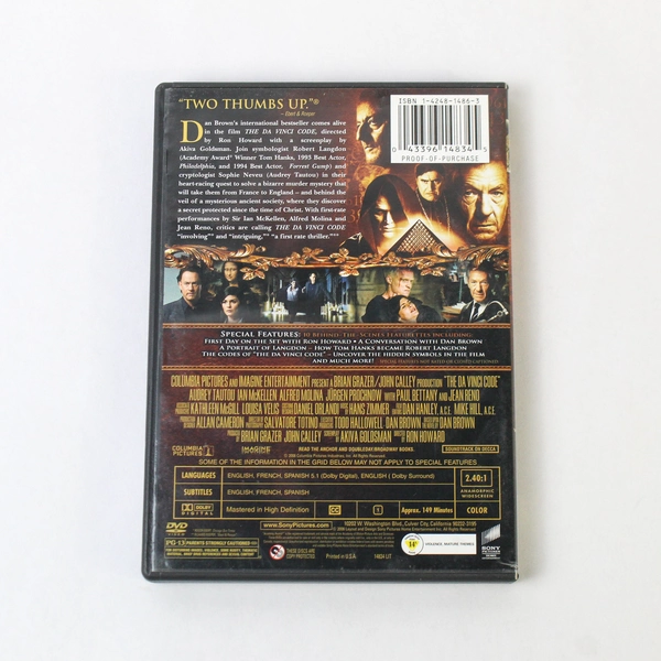 The Davinci Code Wide Screen 2 Disc DVD Movie 2006 Tom Hanks Sony Pictures