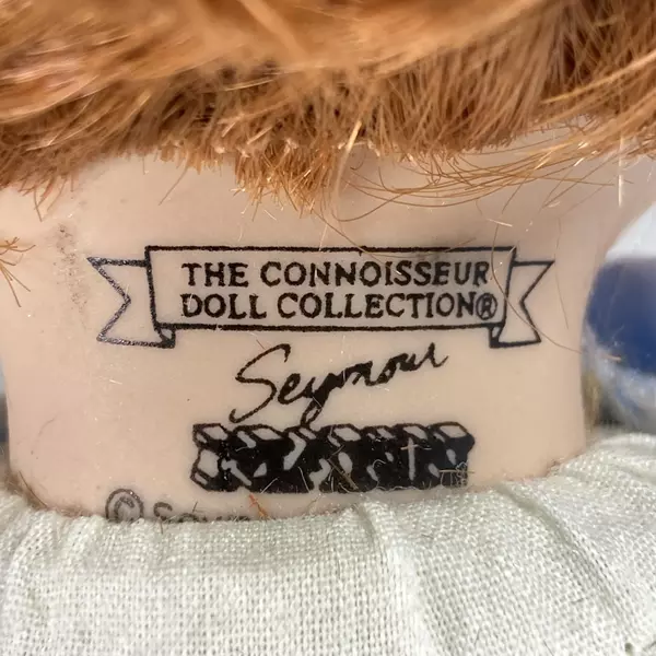 Seymour Mann Porcelain Doll 10 Inch Red Hair Blue Dress