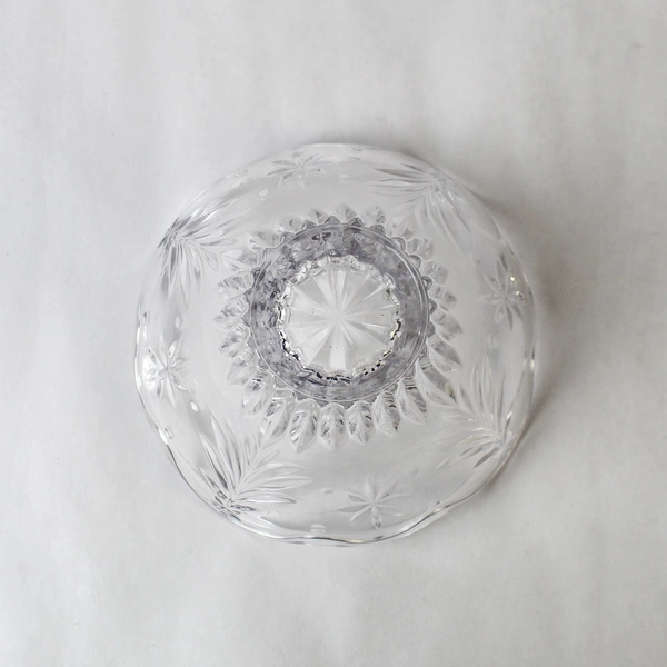Ornate Glass Bowl with Christmas Tree Patterns - Holiday Decor - 6" Wide