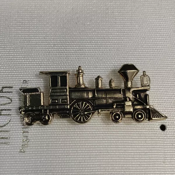 Set of 2 Vintage Hickok Steam Engine Gold Tone Lapel Pins