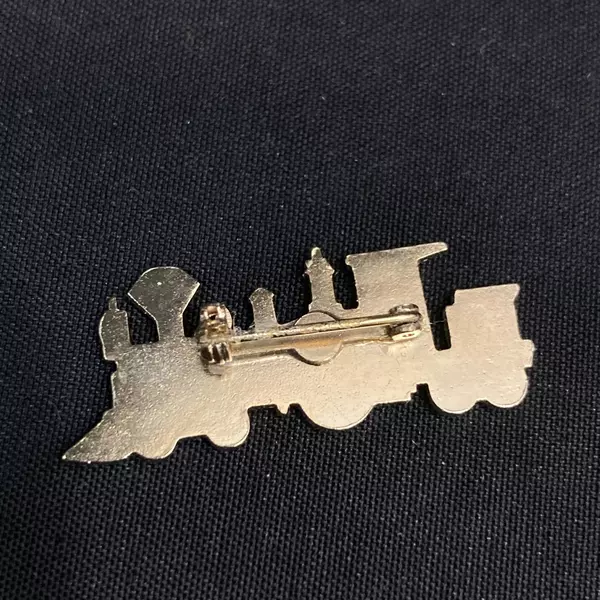 Set of 2 Vintage Hickok Steam Engine Gold Tone Lapel Pins