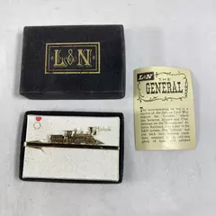 Vintage Hickok L&N System The General Steam Engine Gold Tone Tie Clip 3 Inch