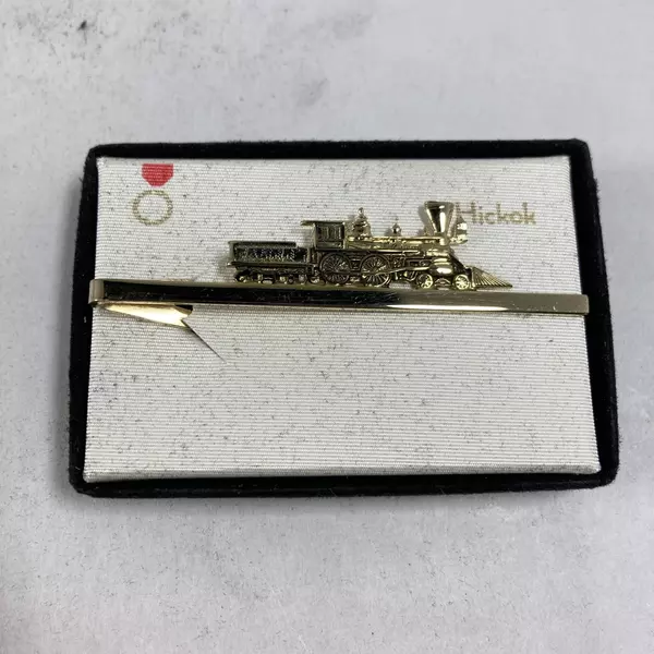Vintage Hickok L&N System The General Steam Engine Gold Tone Tie Clip 3 Inch