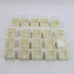 Lot of 20 Acrylic 1 Inch Display Cases Clear Beige Boxes Rings Earrings
