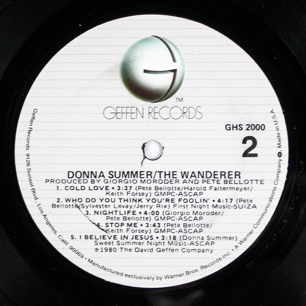 Donna Summer The Wanderer Vinyl Record 1980 Geffen Good Condition Collectible