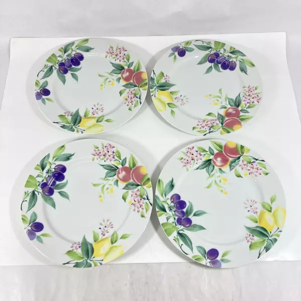 Set of 4 Le Monde Cuisine Springtime Dinner Plates By International 21 