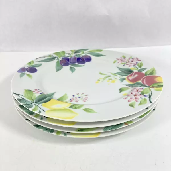 Set of 4 Le Monde Cuisine Springtime Dinner Plates By International 21 