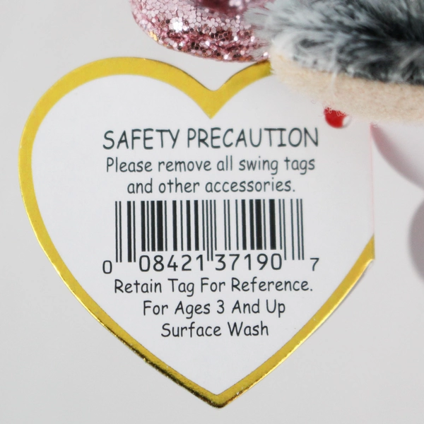 Ty Beanie Boos Baby Kiki Gray White Kitty Cat Plush 6.5" with Tags