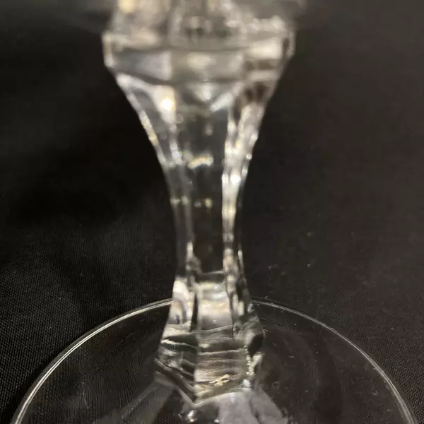 Lot of 3 Crystal Cordial Glasses Platinum Rims Hexagon Stem 3.75"