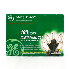 GE Merry Midget 100 Clear Lights Miniature Set Indoor/Outdoor 28.8 ft