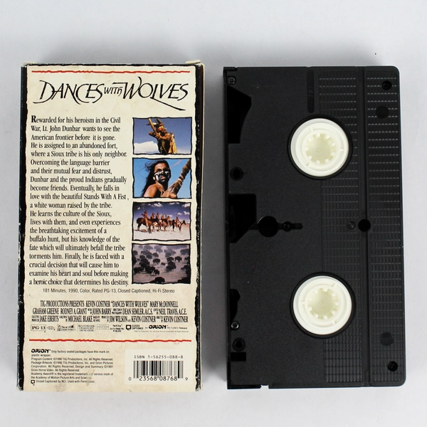 Dances With Wolves VHS Tape Kevin Costner 1990 Orion Video - Good Condition