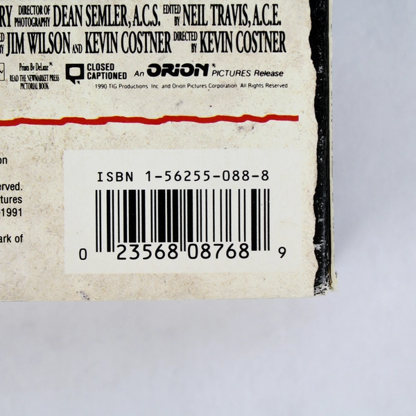 Dances With Wolves VHS Tape Kevin Costner 1990 Orion Video - Good Condition