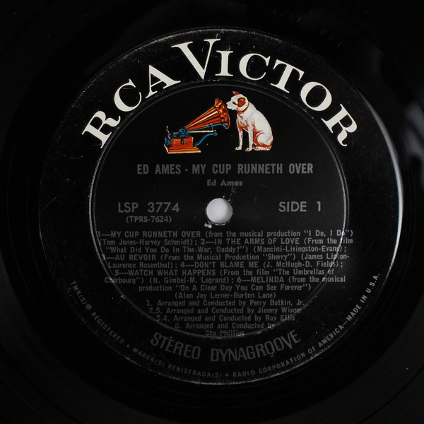 Ed Ames My Cup Runneth Over 1967 12" Vinyl Record RCA Victor LSP-3774