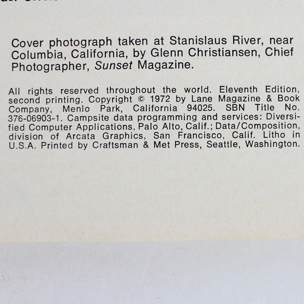 Sunset Western Campsites Paperback 1972 Lane Magazine & Books Revision