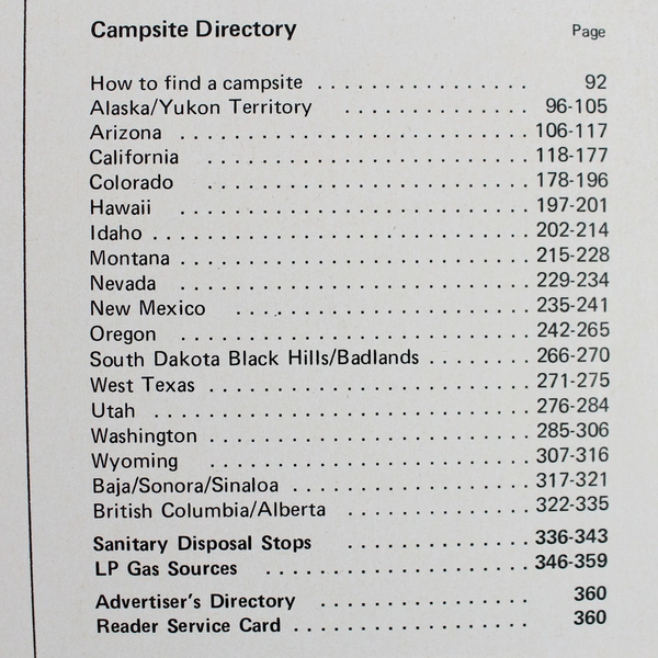 Sunset Western Campsites Paperback 1972 Lane Magazine & Books Revision