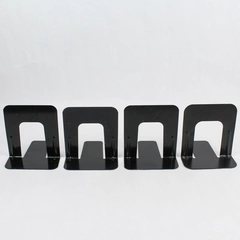 Lot of 2 Pairs Black Metal Bookends 5.25" Tall Home Office School Decor