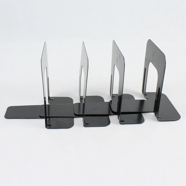Lot of 2 Pairs Black Metal Bookends 5.25" Tall Home Office School Decor