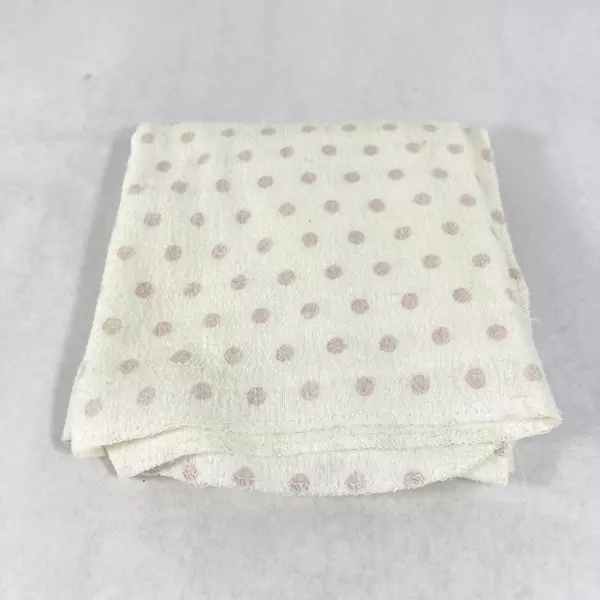 Set of 2 White Baby Receiving Blankets Pink Polka Dots & Checks 26"