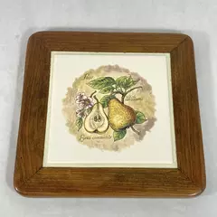 Wood N Toys Handmade Cork Back Tile Trivet Pears 8.75 x 8.75 Inch