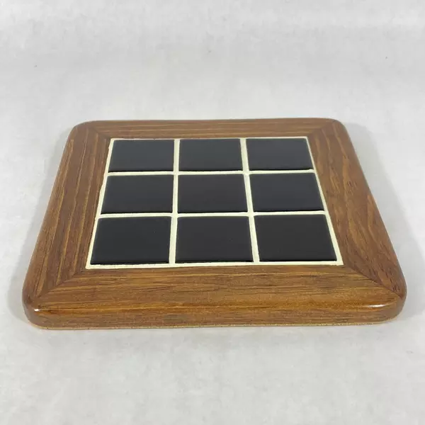 Handmade Wood 'N' Toys Cork-Back Tile Trivet Black Squares 8.75" x 8.75"