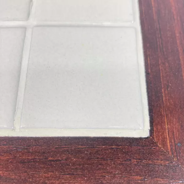 Handmade Wood N Toys Cork Back Tile Trivet White Squares 8.75" Square