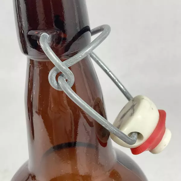 5 Vintage E Z Cap Swing Top Bottles Brown Glass for Home Brewing