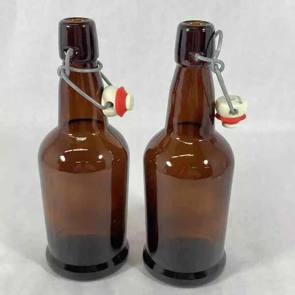 2 Vintage E Z Cap Brown Swing Top Bottles For Home Brewing 