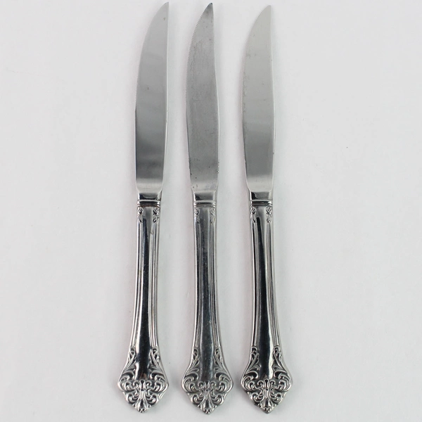 Lot of 3 Reed & Barton Elegante Select Stainless Steel Steak Knives 9"