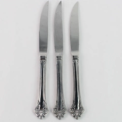 Lot of 3 Reed & Barton Elegante Select Stainless Steel Steak Knives 9"