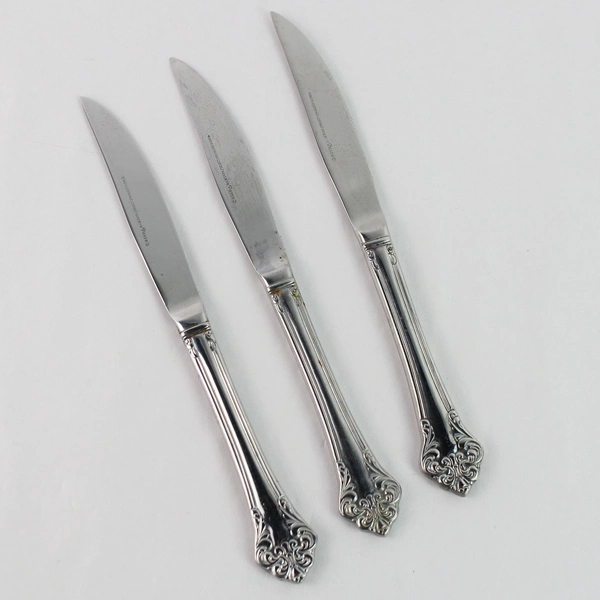 Lot of 3 Reed & Barton Elegante Select Stainless Steel Steak Knives 9"