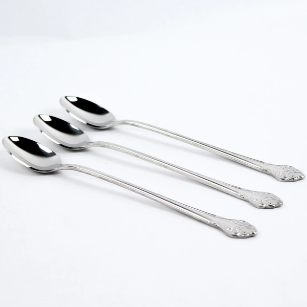 Lot of 3 Reed & Barton Elegante 7-3/4" Stainless Steel Iced Tea Spoons