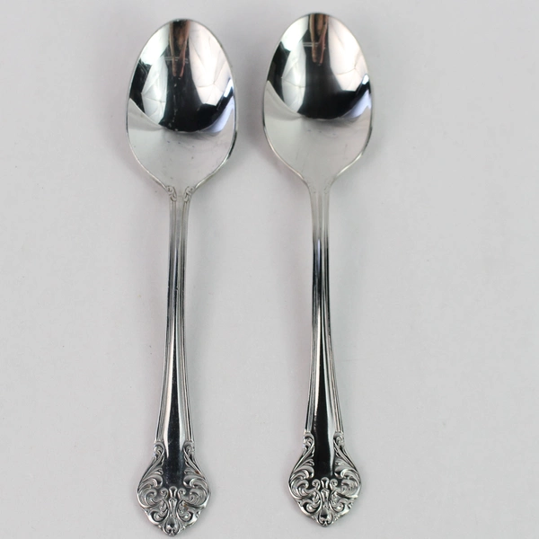 Set of 2 Reed & Barton Elegante Select Stainless Steel Soup Spoons 7"