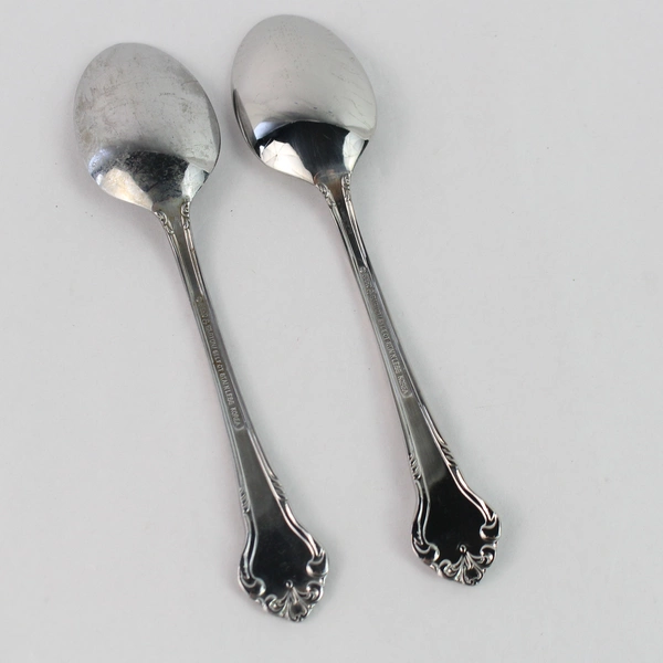 Set of 2 Reed & Barton Elegante Select Stainless Steel Soup Spoons 7"