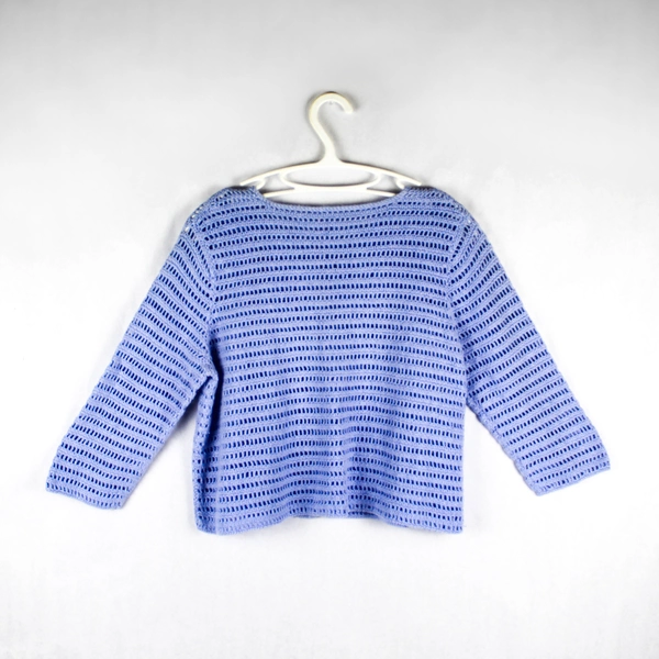 Handmade Purple Crochet Cardigan Sweater 3/4 Sleeve Women's Size XS