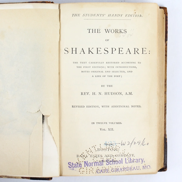 Antique The Works of Shakespeare Volume 12 Student's Handy Edition 1881