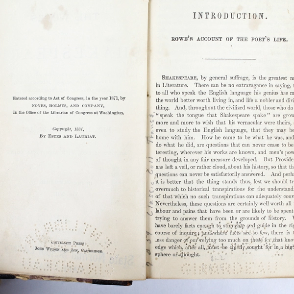 Antique The Works of Shakespeare Volume 12 Student's Handy Edition 1881