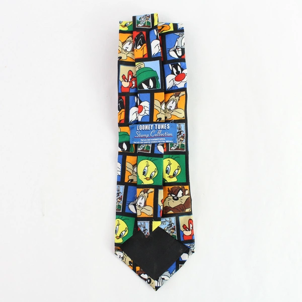 Looney Tunes Stamp Collection Necktie 1997, 55" - Fun Cartoon Characters